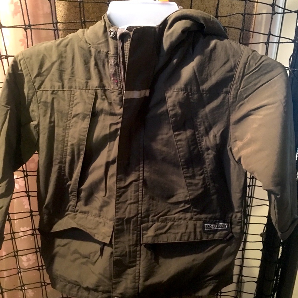 Lands End kids 5/6 winter jacket. Olive green